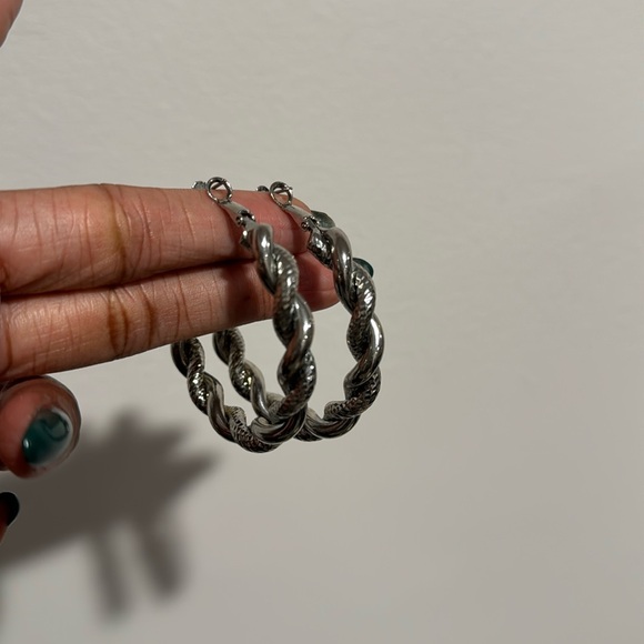 Silver Hoops - Picture 3 of 4